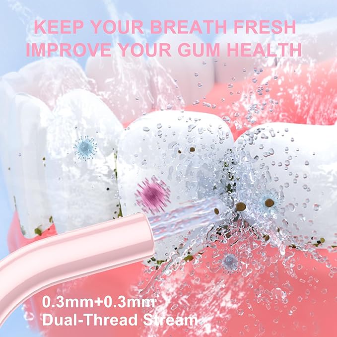 Replacement Water Flosser Tips for COSLUS Oral Irrigator, Dental Flosser Jet Tips Compatible with COSLUS C20 (F5020E), E40 (WFP14), C31 (F5023), C50, and C51 Water Flosser (Pink)