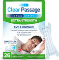 Nasal Strips Extra Strength, Clear, 26 ct | Works Instantly to Improve Sleep, Reduce Snoring, & Relieve Nasal Congestion Due to Colds & Allergies