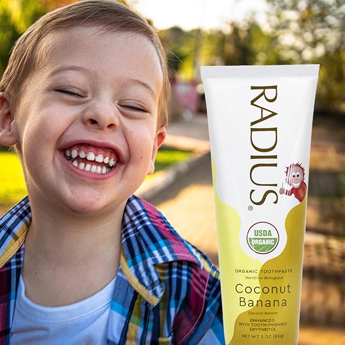 Radius USDA Kids Organic Toothpaste, Coconut Banana, 3 Oz (Pack of 1)