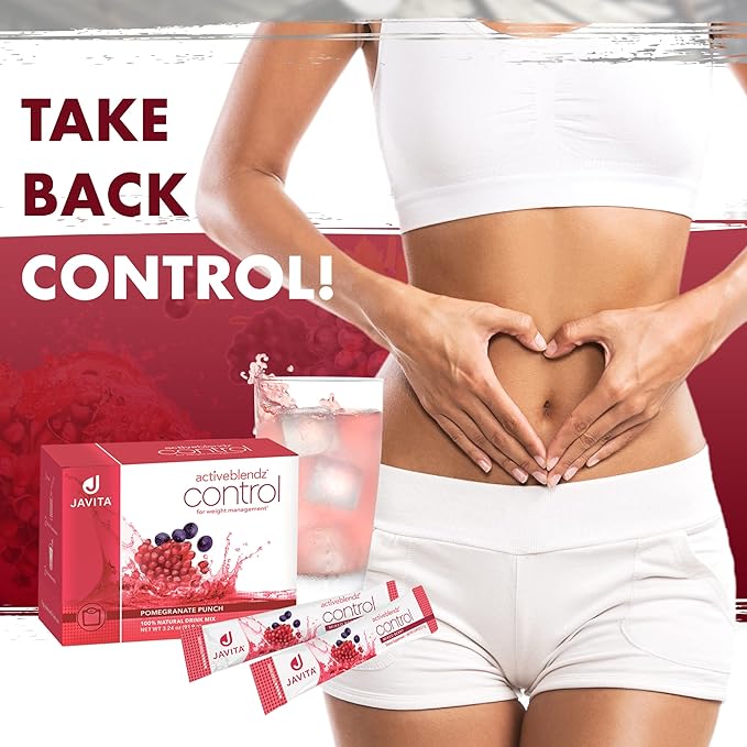 Javita Control Fruity (Acai, Pomegranate) Drink Mix Beverage with Slimming Herbs (Garcinia Cambogia, Gymnema Sylvestre) to Help Support Healthy Lifestyle, Appetite (1 Box/24 Sticks)
