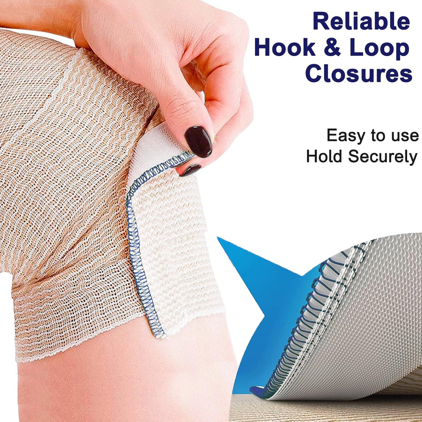 24 Pack Elastic Bandage Wrap 4” Bandage Wrap with Hook and Loop Closure on Both Ends Self Adhesive Bandage Wrap for Sports, Medical, and Injury Recovery