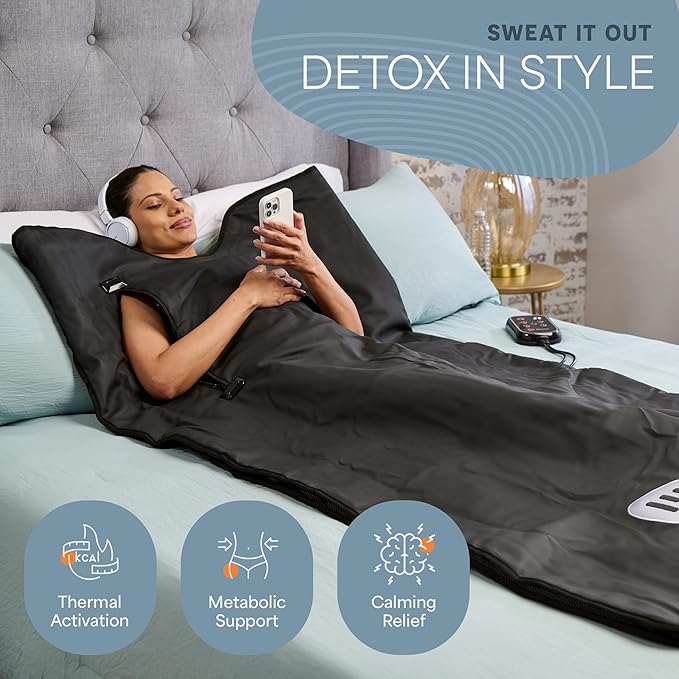 LifePro RejuvaWrap Infrared Sauna Blanket for Detox & Relaxation – Available in 5 Colors & 3 Models – Portable Far Infrared at Home Sauna for Muscle Relief, Circulation & Recovery – 9 Heat Levels