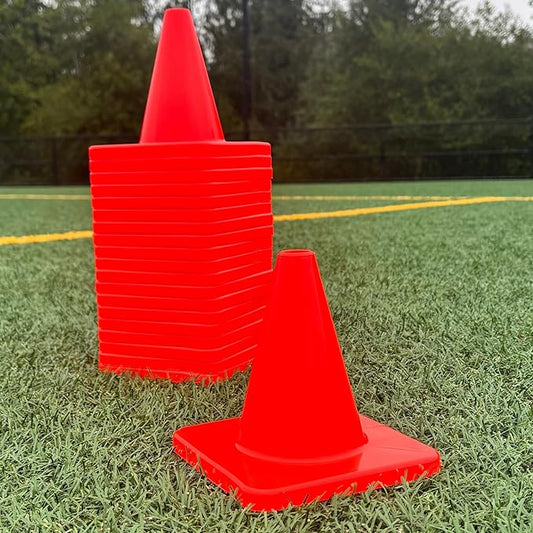 LVL10 Pro Training Cones - 6" Soccer Training Cones for Sports - for Basketball, Football, Basketball and Agility Drills - Soccer Field Markers That Won't Crack, Slide or Fly