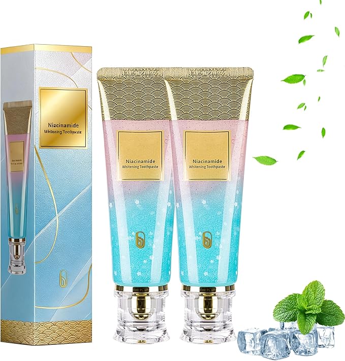 Niacinamide Whitening Toothpaste, Triple Action Whitening with Natural Gentle Care Deep Stains Radiant Smile Natural & Gentle Formula Fresh Breath (2)