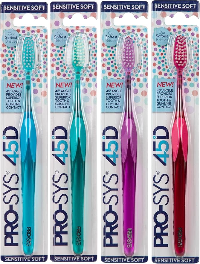 PRO-SYS® 45D Sensitive Soft Toothbrush (45-Degree Angle Brush) (Random, 12 Counts)