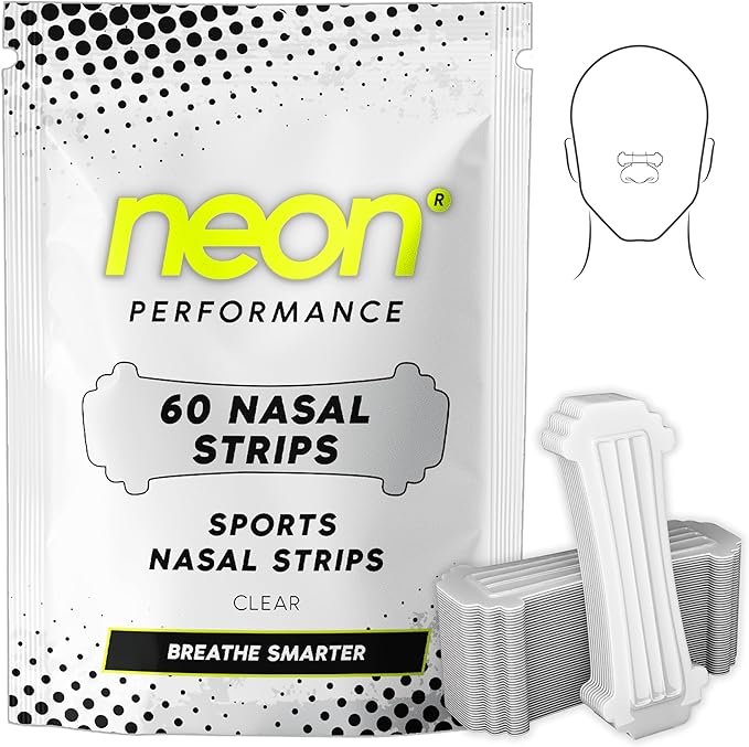Nasal Strips (60 Count) - Oil & Sweat Resistant Adhesive - Athletic Nasal Strips for Sport & Nose Strips for Snoring & Sleeping - Nose Strips for Breathing (Clear Transparent)