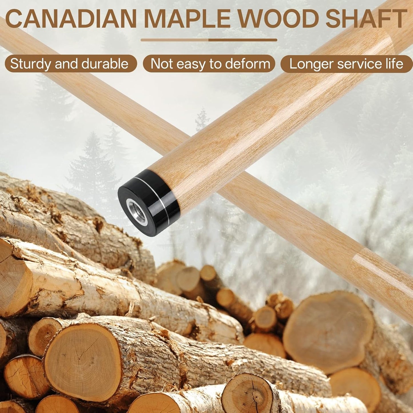 Kmise 4 Pieces Pool Cue Stick, 58” Pool Cues, 18 19 20 21 oz Canadian Maple, Pool Sticks for Adults, Billiard House Home Bar Pool Stick, Durable, Suitable for Professional Billiard Players