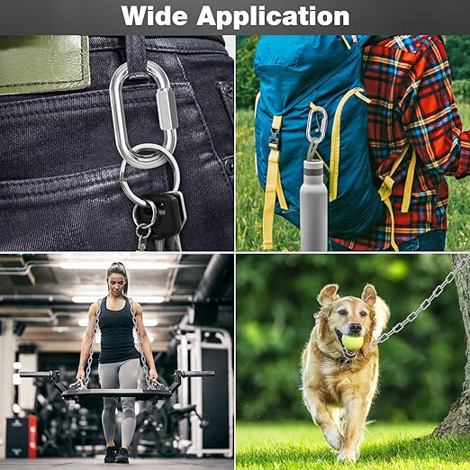 M8-20 Pack 3“ Quick Links Chain Connectors, 5/16″ Galvanized Chain Locking Carabiners Hooks, 1200LBS Heavy Duty Thread Quick Link Clips, Twist Oval Keychain D Shape for Swing, Camping