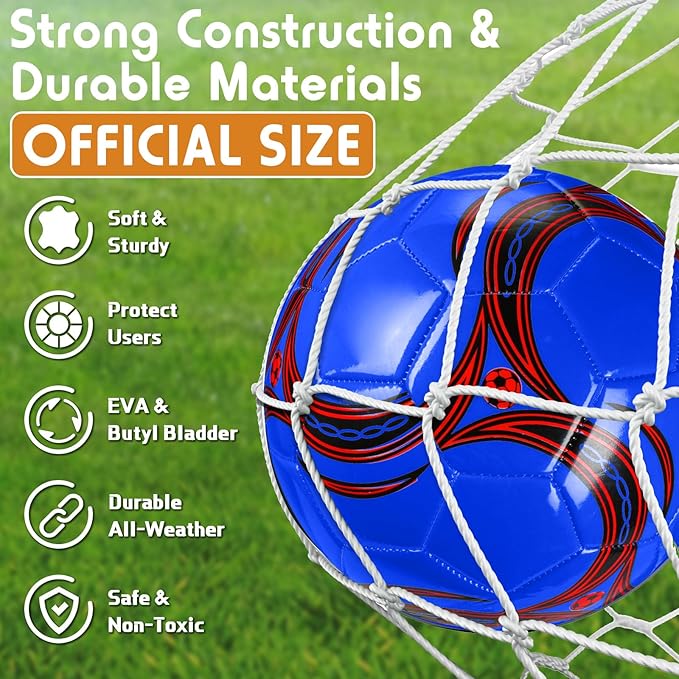 12 Pcs Soccer Balls Bulk Size 4 Soccer Balls with Pump Soft Football Outdoor Indoor for Sport Training Practice Game Gift for Youth Teen Adult