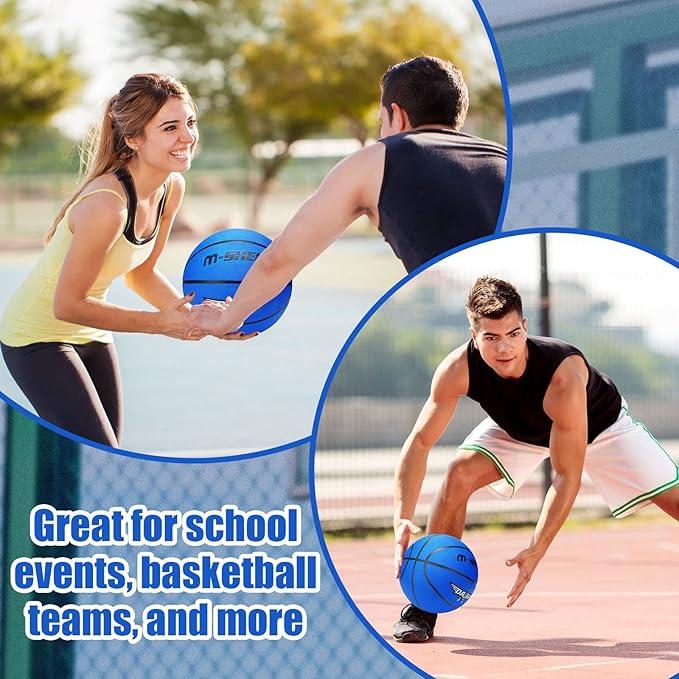 Jerify 12 Pieces Basketballs Bulk Official Size 7 Rubber Basketballs 29.5 Rubber Inflatable Basketballs with Pump Indoor Outdoor Basketballs Bulk Standard Basketball for Training and Play