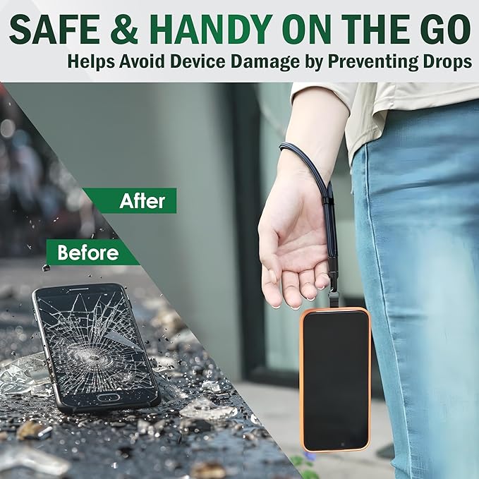 Adjustable Hand Wrist Strap Lanyard, Phone Lanyard With 2 Metal Tether Tabs, Phone Wrist Strap, Wrist Lanyard