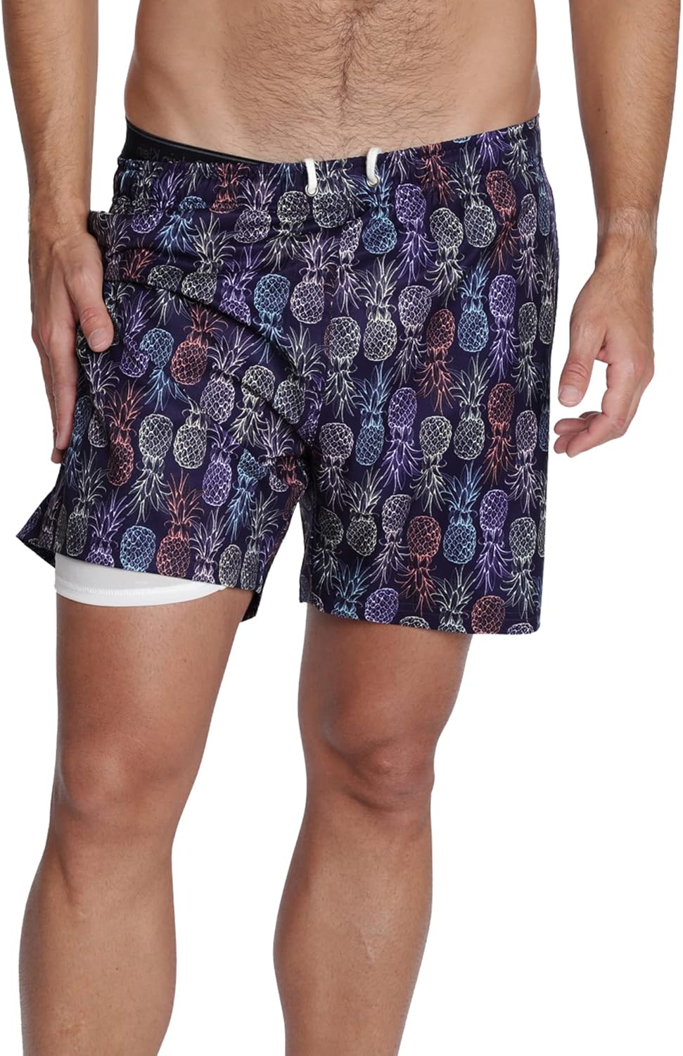 INGEAR Men's Athletic Stretch Workout Shorts Gym Quick Dry Running Trunks Boxer Lining