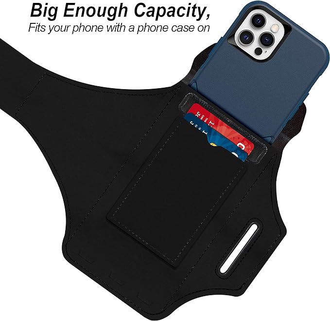 Armband for iPhone 16 Pro Max/16 Plus/15 Pro Max/15 Plus/iPhone 14 Pro Max/14 Plus/13,12,11 Pro Max/XS Max,Water Resistant Sport Armband with Zipper Slot for Airpods and Keys (Purple)