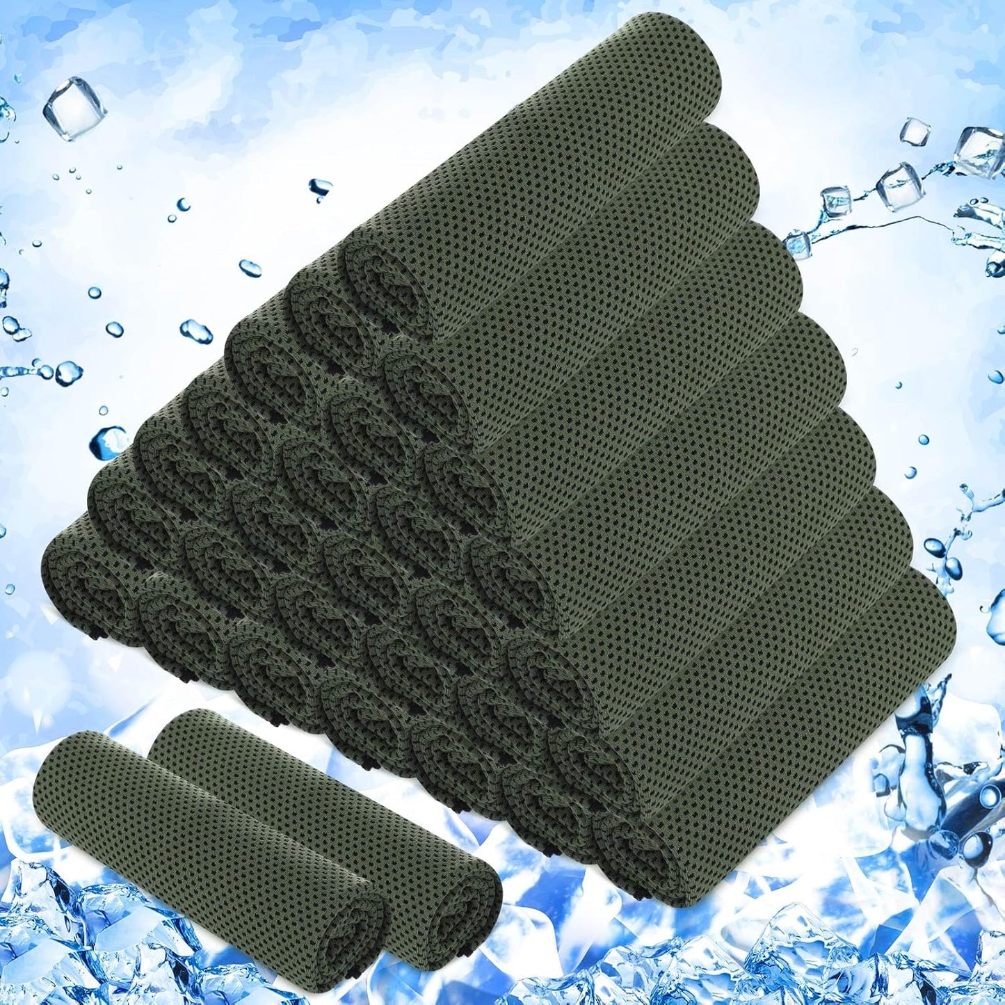 Hosuly 30 Pack Cooling Towels, 40"x12" Ice Breathable Soft Chilly Sweat Rag Microfiber Workout Rags for Gym Cooling Towels for Neck and Face for Yoga Golf Sport Running