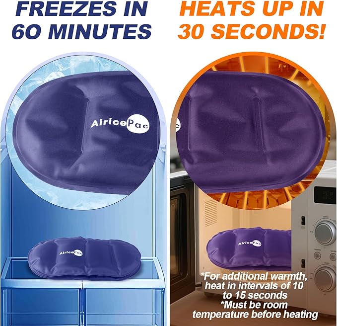 Ice Packs for Injuries Reusable (3-Piece Set) – Hot and Cold Ice Pack Therapy Gel Wrap Support – Supports Recovery, Joint and Muscle Pain – Knees, Back & More