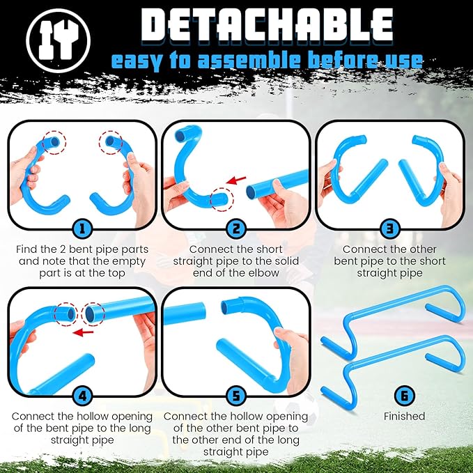 5 Pcs Speed Agility Training Hurdles Detachable Durable Equipment Plyometric and All Purpose Speed Training Hurdle Equipment for Athletes Soccer Basketball