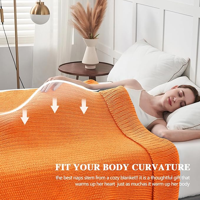 L'AGRATY Knitted Weighted Blanket - 60"x80" 15lbs Cooling Chunky Knit Heavy Blanket for Adults Braided Crochet Throw Thick Cable Yarn Knit Decorative No Beads Evenly Weighted Machine Washable