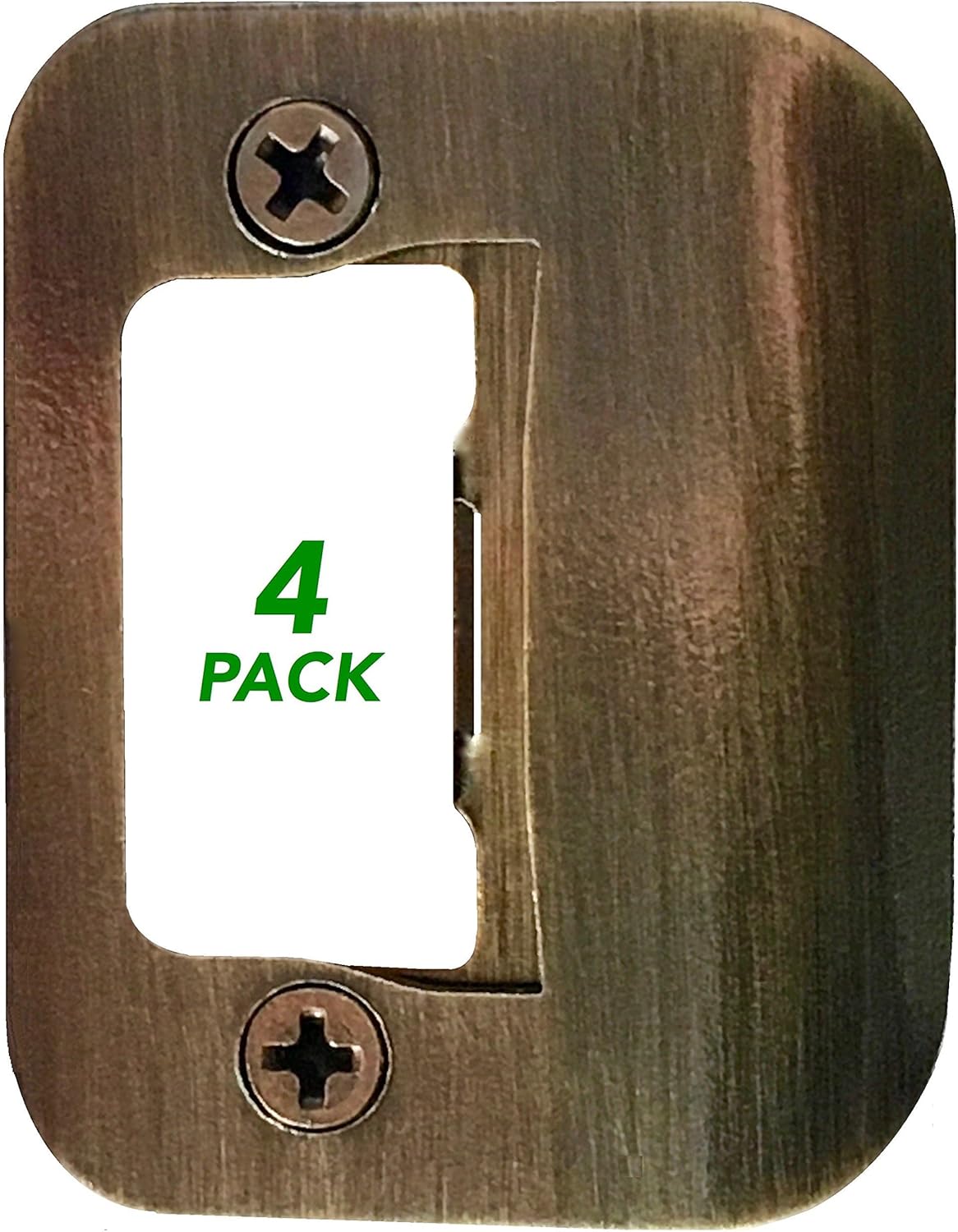 4-Pack Gator Door Latch Restorer - Strike Plate (Antique Brass)