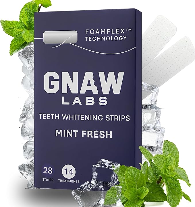 Teeth Whitening Strips for Men – Mint Fresh | 14 Treatments | Enamel Safe Hydrogen Peroxide Formula with Mint | FoamFlex™ Technology | No Sensitivity, Professional Whitening Kit.