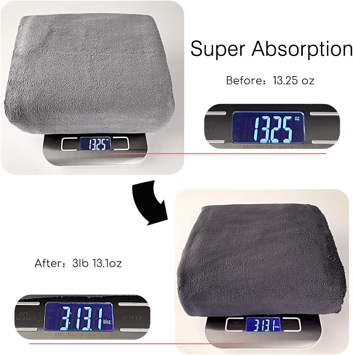 JML Microfiber Bath Towels, Bath Towel Set (6 Pack, 27" x 55") - Extra Absorbent and Fast Drying,Multipurpose Microfiber Towel for Bath, Beach, Pool, Sports, Yoga - Sky Blue