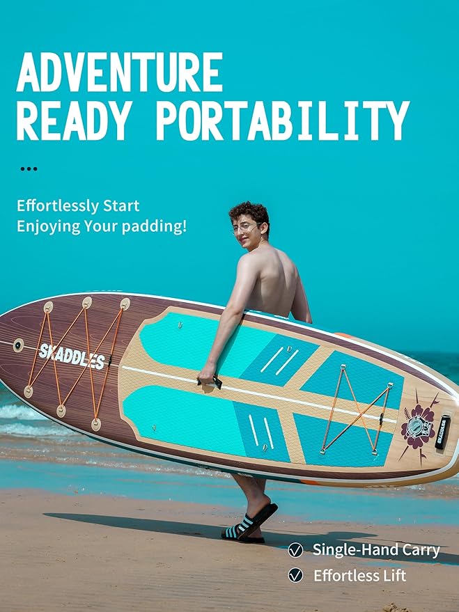 11' Inflatable Stand Up Paddle Board – Extra Wide SUP for Adults & Kids of All Skill Levels, Stable Paddleboard with Pump, Fins, Backpack, Accessories & Waterproof Phone Pouch