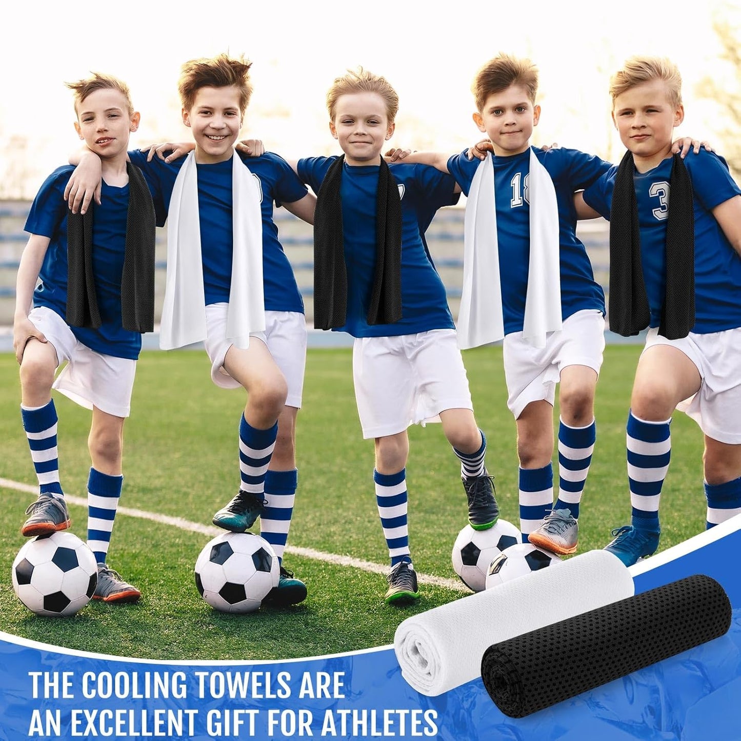 Hosuly 30 Pack Cooling Towels, 40"x12" Ice Breathable Soft Chilly Sweat Rag Microfiber Workout Rags for Gym Cooling Towels for Neck and Face for Yoga Golf Sport Running