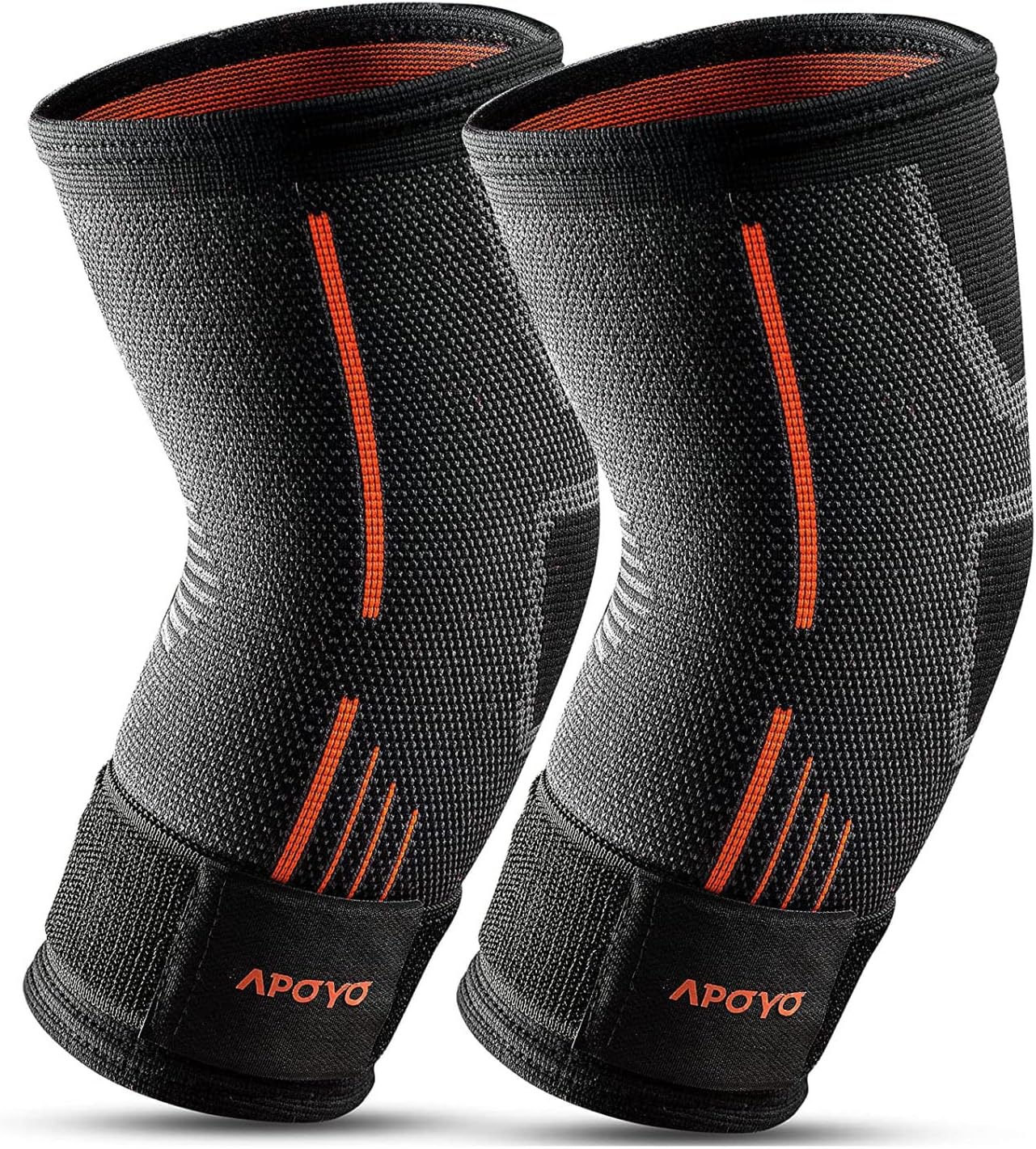 APOYO Elbow Brace for Tendonitis and Tennis Elbow, (Pair) Compression Sleeve for Arthritis, Workouts, Reduce Joint Pain During Fitness Activity (Medium)