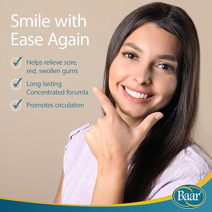 Baar Products - Ioxan Herbal Gum Massage - Oral Hygiene, Dental Health - Mouthwash, Liquid Toothpaste - Sodium Chloride, Calcium Chloride, Peppermint Oil - Relief, Circulation, Stimulation - 4 oz