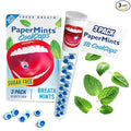 PaperMints CoolCaps - Instant Fresh Breath Mints Sugar-Free, 3 x Tubes of 18 capsules. Extreme Bad Breath Treatment for Adults