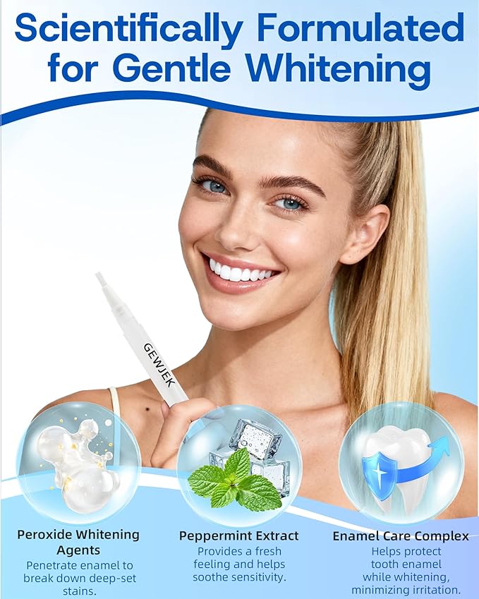 Teeth Whitening Pen 4 Pcs, 35% Carbamide Peroxide Gel, Tooth Paint & Teeth Whitening Gel as Effective Tooth Whitener, Removes Tough Stains Coffee, Wine, Tea, Sensitive Teeth-Friendly, Travel-Portable