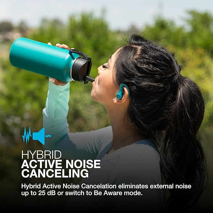 JLab JBuds Sport ANC 4 True Wireless Bluetooth Earbuds + Charging Case, Teal, Swipe + Touch Controls, Hybrid Active Noise Cancelation, Multipoint Connect, Customized Settings App