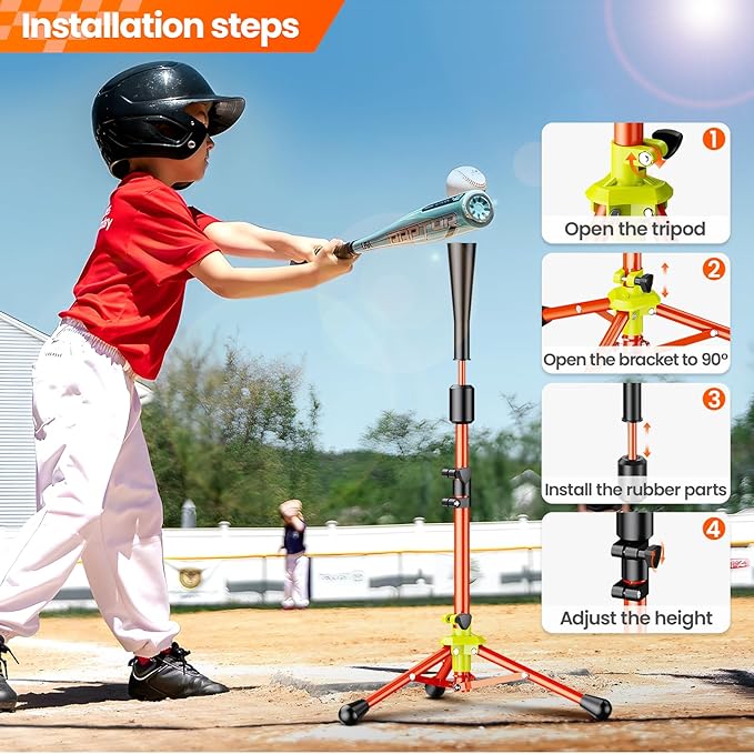 2025 New Upgrade Portable Batting Tee for Baseball/Softball,23.23 to 40.16 Inch Baseball Tee for Kids,Batting Tee,Softball Tee,Youth Hitting Tee,Teeball Tee,Travel Tee,Easy Adjustable Height