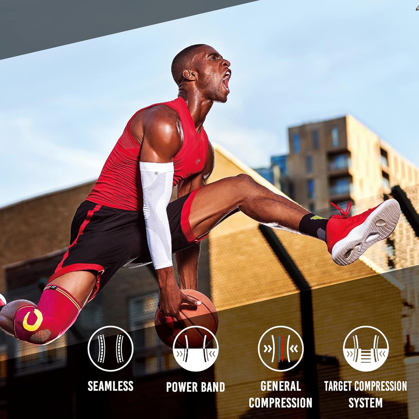 LP SUPPORT 251Z Compression Arm Sleeve for Men/Women/Youth Athletes, Tendonitis, Arthritis, Workout, Fitness, Basketball