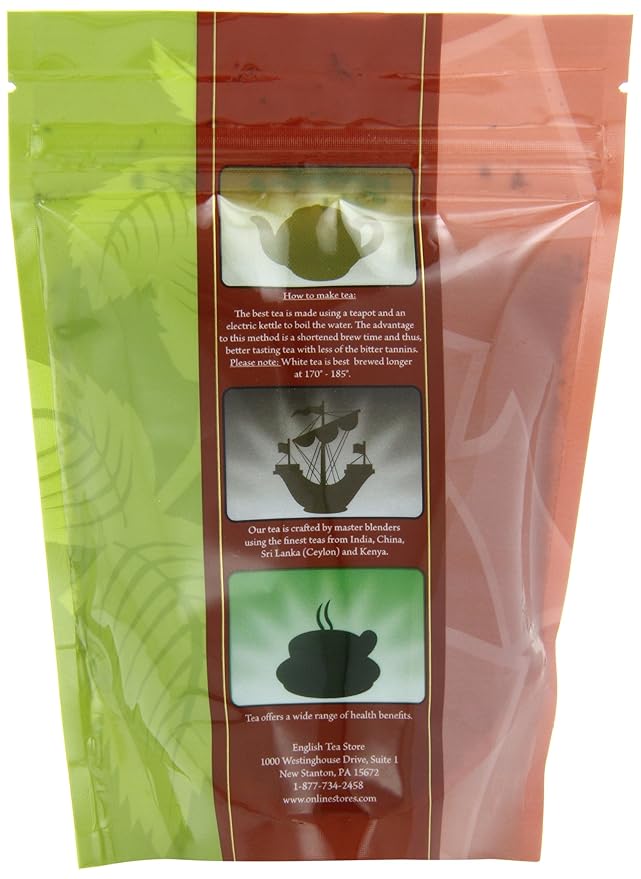 Loose Organic Ceylon Tea pouches - 4oz | Sri Lankan Pekoe Grade Black Tea | Delicate Floral Notes | Loose Leaf Pouch for Brewing | Naturally Bright Cup | Great for Afternoon Serving