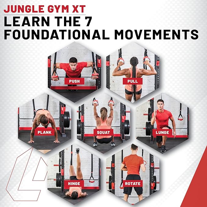 Lifeline Jungle Gym XT Body Weight Suspension Trainer System – Patented Split Anchor, Full-Body Workout, Lightweight Home Suspension Training Kit for Home Gym, Workout Equipment