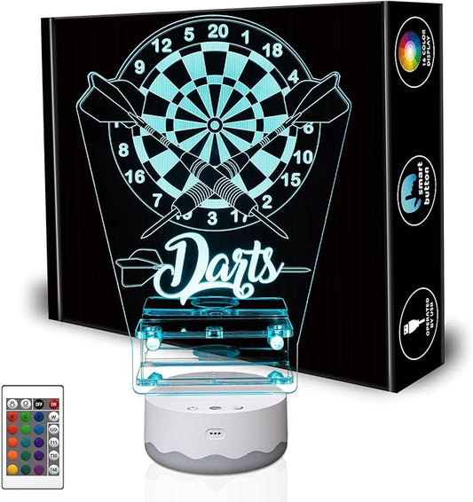 Light Up Dart Holder, 16 Colors Changing Lights Acrylic Dart Holder Stand with Remote Control, Birthday Christmas Gifts for Men Player or Darts Enthusiasts