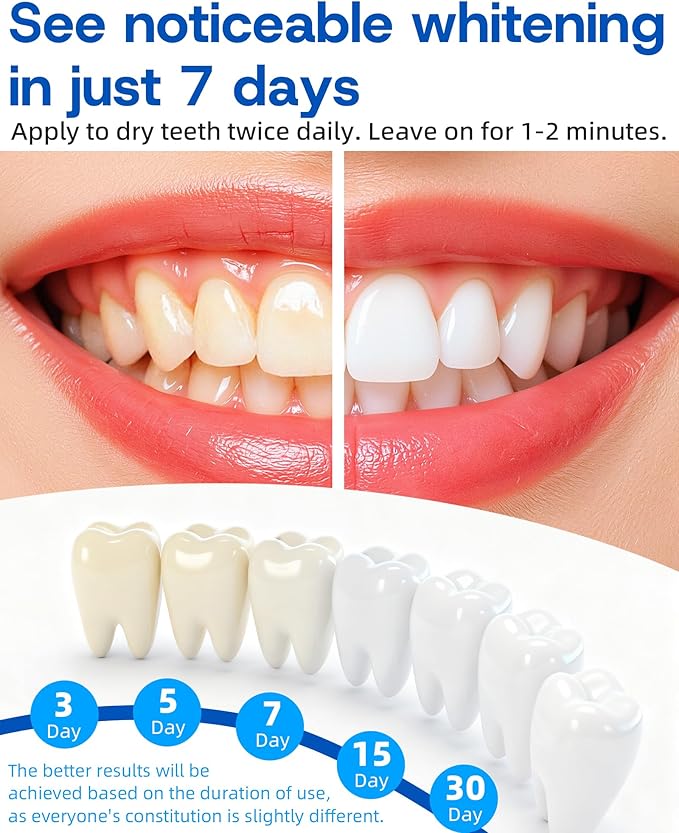 Teeth Whitening Pen 3 Pcs, 35% Carbamide Peroxide Gel, Tooth Paint & Teeth Whitening Gel as Effective Tooth Whitener, Removes Tough Stains Coffee, Wine, Tea, Sensitive Teeth-Friendly, Travel-Portable