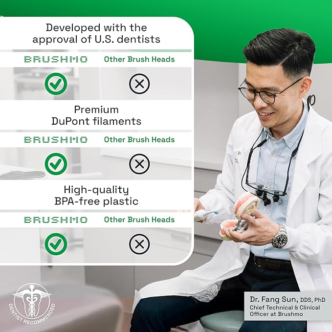 Brushmo Replacement Toothbrush Heads, Compatible with Philips One for Sonicare Electric Toothbrush Handles HY1022, 4 Standard Heads with Tongue Cleaner, Soft Dupont Bristles, BM124m, Mint Light Blue