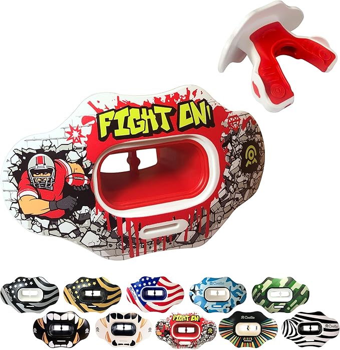 Football Mouth Guard Lip Guard MAXX/Might Football and High Impact Sports Lip Protector for Adults & Youth (Strap Included)
