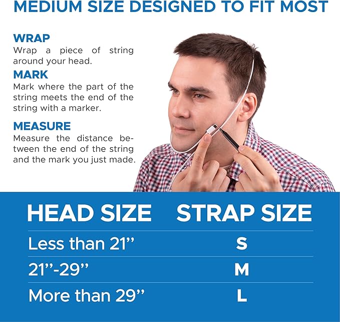 AVEELA Chin Strap for Sleeping and CPAP Users | Anti Snoring Chin Strap, Adjustable Jaw Strap for Sleep Apnea, Stop Snoring Solution for Men and Women, Comfortable Fit to Keep Mouth Closed - Small