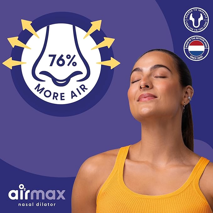 Air Max Nasal Dilators Trial Pack - Anti Snoring Devices - 76% More Airflow for Better Breathing & Against Nasal Congestion - Guaranteed Fit (1x Small & 1x Medium) - Reusable