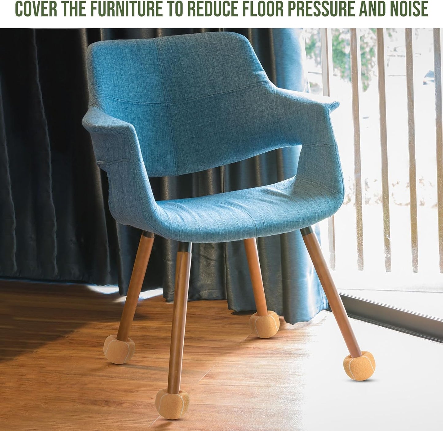 24 Pcs Precut Tennis Balls for Furniture Legs and Floor Protection Chairs Desks Furniture Tennis Balls for Chairs Feet Long Lasting Foot Covers(Beige)