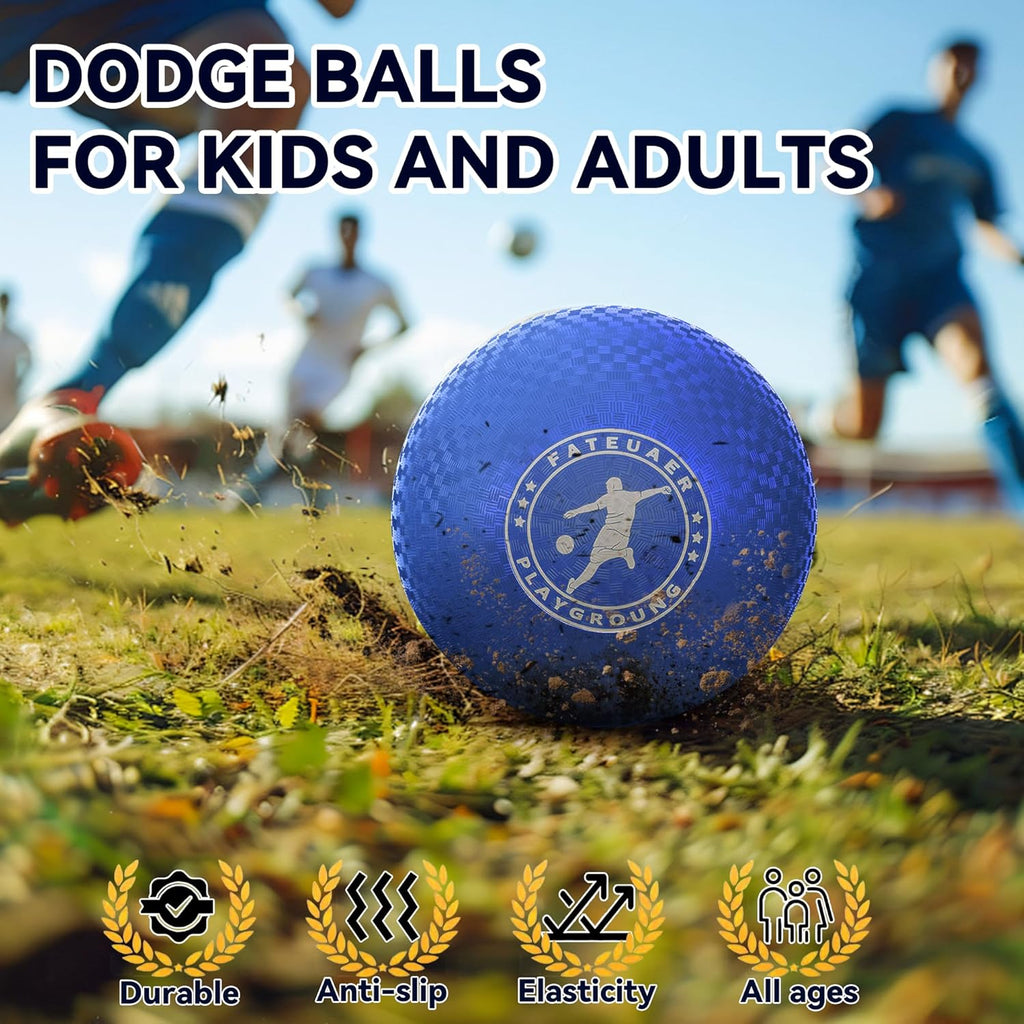 10 Inch Kickball Set, Playground Ball with Carrying Bag, Dodge Balls for Kids and Adults, Bouncing Sport Handball and Toy Ball, Outdoor Rubber Balls Official Camps and Schools Play Ball