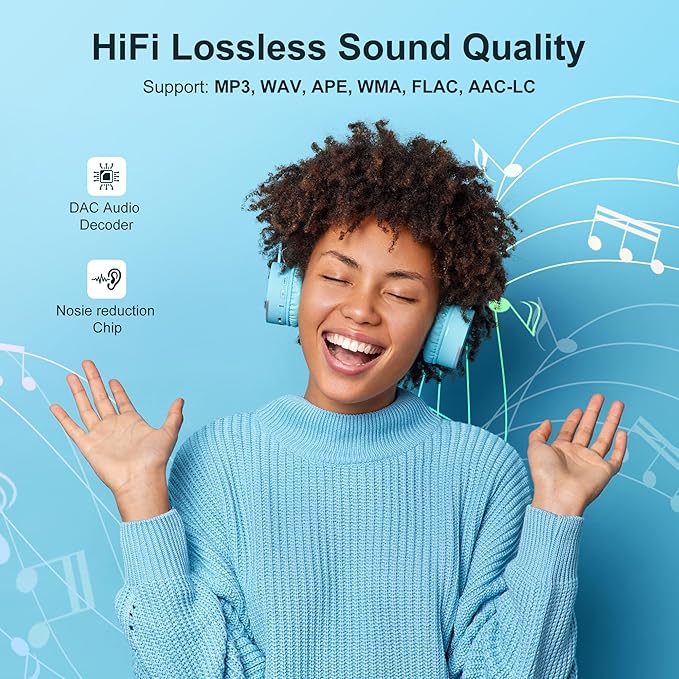 64GB Mp3 Player with Bluetooth 5.3 Blue, SWOFY M4 Music Player with 2.4" Touch Screen, HD Speaker FM Radio, Recording Support up 128GB