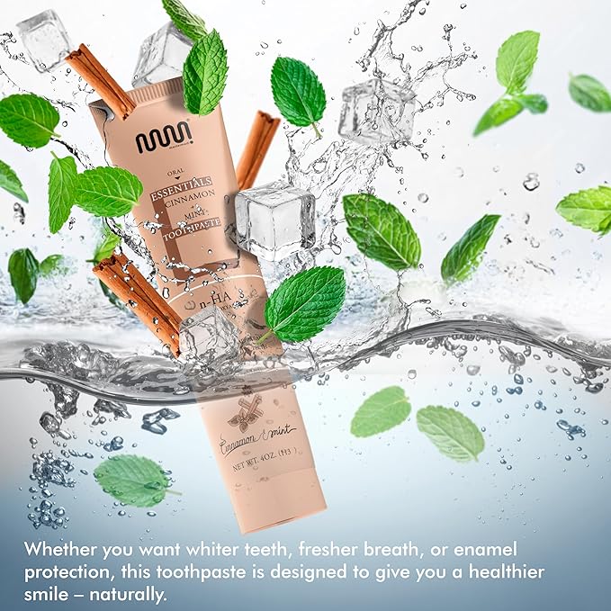 MasterMedi Nano Hydroxyapatite Toothpaste (Inspired by 10% nHA Formulas), Fluoride-Free, Whitening & Sensitivity Relief, Enamel Repair Support, SLS-Free, Xylitol, Mint & Cinnamon 4 Oz (Pack of 2)