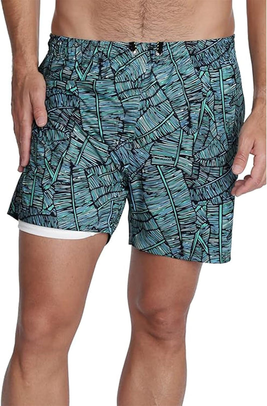 INGEAR Men's Athletic Stretch Workout Shorts Gym Quick Dry Running Trunks Boxer Lining