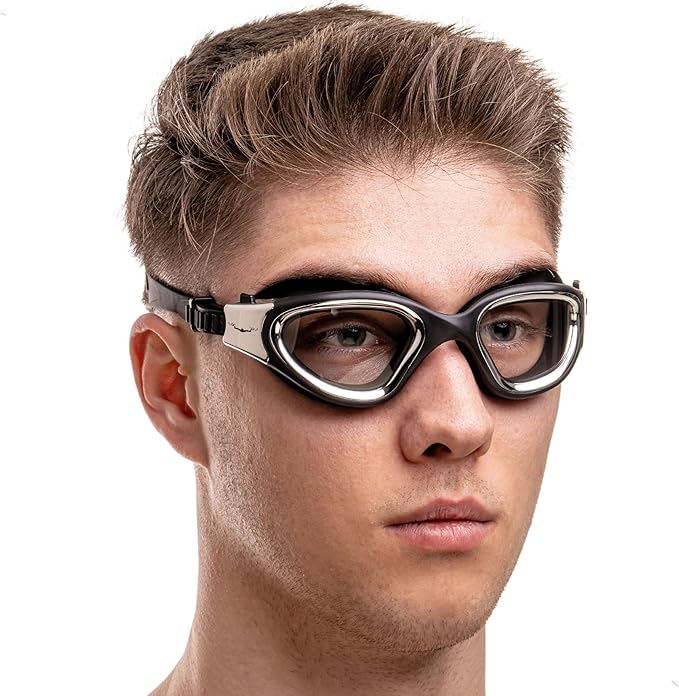 AqtivAqua Swimming Goggles, DX Wide View Swim Goggles for Adult Men Women, Anti Fog No Leaking