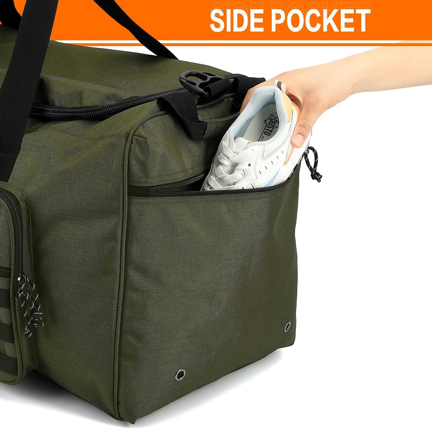 125L Extra Large Gym Duffle Bag for Men Women with Shoes Compartment Heavy Duty Tactical Sports Duffel Bag Big Football Baseball Basketball Soccer Hockey Team Equipment Bag, Green