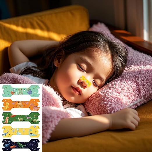 60 Pack Small Size Kids Nasal Strip, Cartoon Pattern 1.73 * 0.55" Extra Strength Kids Nose Strips for Breathing, Kid Nasal Tape, Breathe Snoring Strips for Children