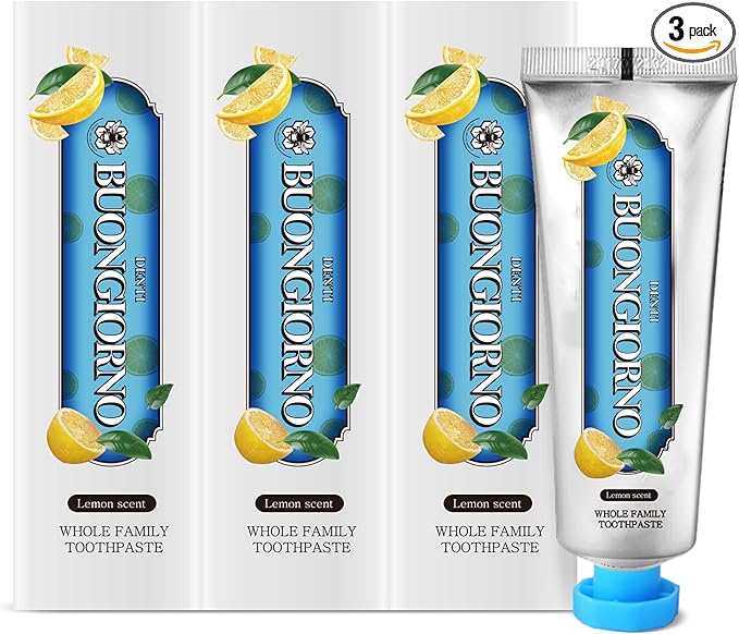 Plaque Care Toothpaste (3 Pack, Lemon Mint) – Natural Fluoride Korean Toothpaste for Plaque Removal, Tartar Control, Strengthens Enamel, Paraben & SLS Free (3.52fl oz / 100g)